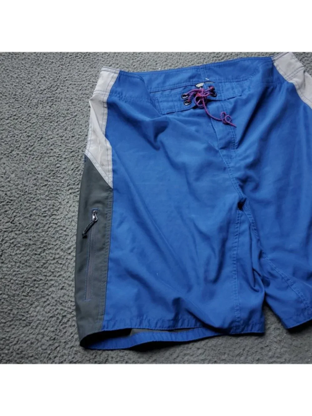 VINTAGE 90s The North Face Swim Shorts Mens 36 x11 Board Zip Pocket  Blue Trunks